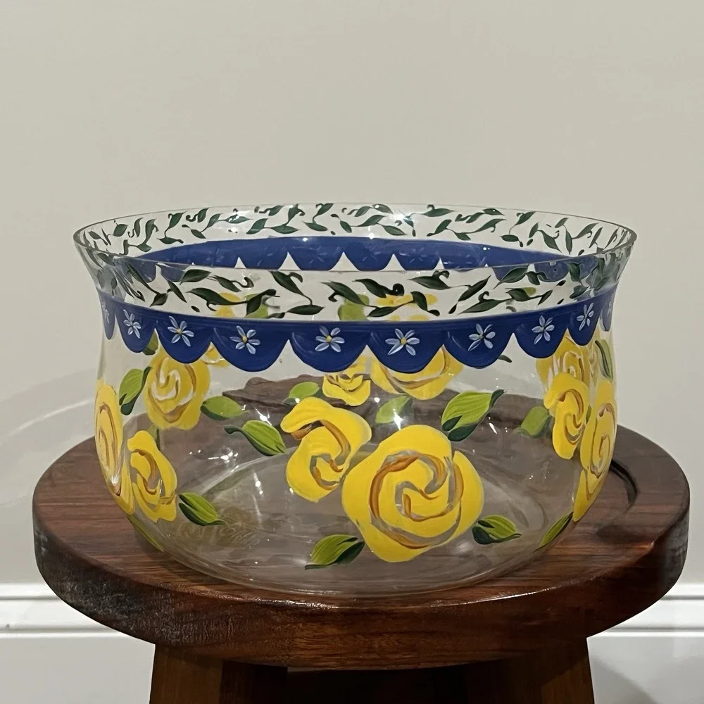 Vintage Tracy Porter Hand-Painted Large Glass 10